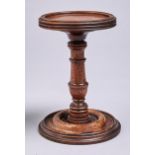 A turned mahogany candle stand,  the base George III, 21cm h Good condition