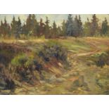 European School, 20th c - Forest Clearing, signed Warlimont, oil on board, 29 x 39cm, unframed