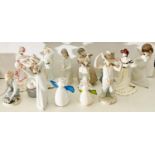 Nine Lladro and other figures, a similar group, etc Mostly in good condition