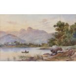S Ainsworth (1888) - Langdale Pikes, signed and dated, watercolour, 24 x 38.5cm Faint vertical stain