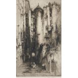 Hedley Fitton RE (1859-1929) - Advocates Close, Edinburgh; Rue St Romain, Rouen, two, etchings