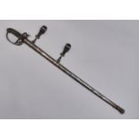 An 1827 pattern Rifle Regiment officer's sword and scabbard, the etched blade with GVR cypher,