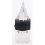 Writing Antiques. A Victorian silver pen nib novelty nib brush, with detachable brush, 70mm h, by
