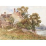 G Hodgson - Kirke Wyte's Cottage, watercolour, signed lower left, inscribed verso in pencil 'Old