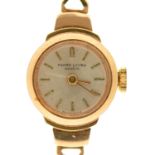 A Favre-Leuba 9ct gold lady's wristwatch, on gold bracelet, 15mm, Edinburgh 1966, 10.2g Running when