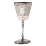 An Elizabeth II silver goblet, 12cm h, maker's mark rubbed, Birmingham 1971, 2oz 10dwts One or two