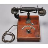 Vintage Telephony. General Electric Co oxidised metal, vulcanite and varnished wood central