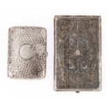 A Victorian dimpled silver lady's cigarette case, 83mm, by Saunders & Shepherd, Birmingham 1900