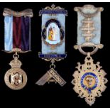 A masonic silver and enamel past master's jewel, Coronation Lodge Birmingham 1957 and two RAOB
