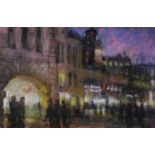 Debra Manifold RI, PS (1961-2020) - Street Scene, Evening, pastel, 41 x 63cm Good condition