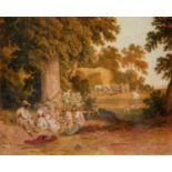 Robert Hills, OWS (1769-1844) - Harvesters at Rest, signed and dated 1817, watercolour, 40 x 49.