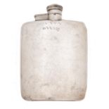 A George VI silver hip flask, with milled bayonet cap, 13cm h, by J Dixon & Sons Ltd, Sheffield 1944
