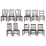 Eleven various mahogany and other dining chairs, early 19th c and later, to include a George IV