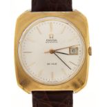 An Omega gold plated cushion shaped self-winding gentleman's wristwatch, De Ville, 35 x 37mm In