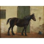 John Milner (1876-1951) -Heavy Horses at a Stable Door, a pair, both signed, one dated 1904 and both