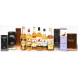 Twelve bottles of blended Scotch whisky, to include Johnny Walker Swing, Highland Clan Special