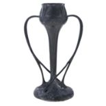 A Liberty & Co Tudoric pewter vase, designed by Archibald Knox, c1905, 25.5cm h, marked TUDORIC