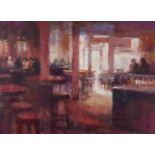 Debra Manifold RI, PS (1961-2020) - Interior of a Bar, pastel, 51 x 70cm Good condition