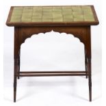 A Liberty & Co oak occasional table, c1930, the rectangular top retaining the 40 original olive
