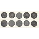 Silver Coins. United Kingdom and foreign, to include Crown 1887, 1890, 1892 and 1893 (10)