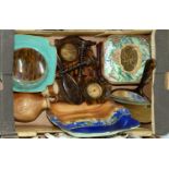 A faux tortoiseshell dressing table set and miscellaneous Chinese and other ornamental ceramics
