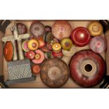 Miscellaneous Indian polychrome wood boxes, etc