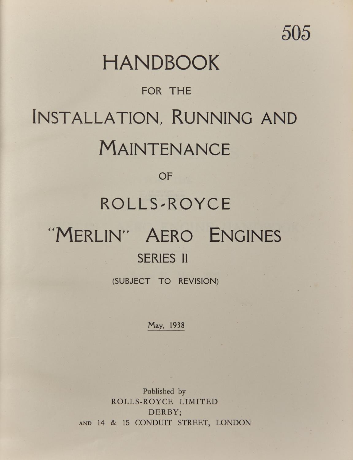 Aeronautica. Rolls Royce Ltd - Handbook for the Installation Running and Maintenance of Rolls- - Image 2 of 2