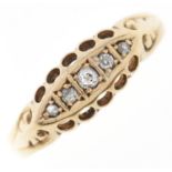 A diamond ring, in 18ct gold, Birmingham 1916, 2.4g, size N Wear consistent with age