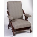 A Victorian reformed gothic mahogany armchair, attributable to Charles Bevan, seat height 35cm