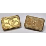 WWI. Two brass Queen Mary's gift tins, Christmas 1914 Slight wear and small dents