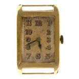 A Rolex 18ct gold rectangular gentleman's wristwatch, Prima movement, 23 x 30mm, import marked
