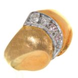 A diamond ring, in two colour 18ct gold, Birmingham 1971, 6.7g, size P Light wear only