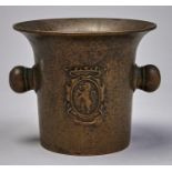 A bronze mortar, 17th c style, 11.5cm h Good condition