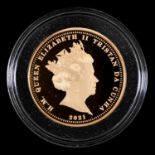 Gold coin. Tristan da Cunha proof gold double sovereign 2021