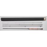 A Hardy Zenith Sintrix 9ft 6" number 8 rod, canvas case and aluminium mounted black plastic