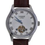 An Earnshaw self winding gentleman's wristwatch, with fenestrated dial and case back, 41mm,