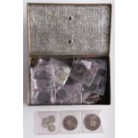 Miscellaneous silver and base metal coins, mainly United Kingdom and several Roman coins, etc