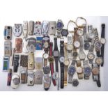 Miscellaneous stainless steel and other wristwatches, 1960's and later and a quantity of cigarette