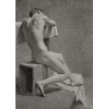 Harold Knight RA, ROI, RP, RWA (1874-1961) - Life Model Nottingham School of Art, charcoal, 52 x