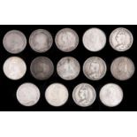 Silver Coins. Crown 1889 (6), 1891 (2), 1892, 1894, 1895, 1898 and 1897 (2) (14)