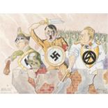 [Anti-Nazi Satire] Markieuicz (Antoni) Publisher - Hitleriada Furiosa, twelve loose caricatures,