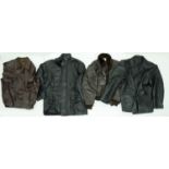 A Sam's (Samuel Chorbadjian) black leather three quarter length coat, size medium, a Sam's brown
