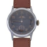 A Roamer military type gentleman's wristwatch with black dial, 30mm Apparently working order,