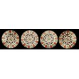A set of four Royal Crown Derby Imari pattern plates, late 20th c, 27cm diam, printed mark Good