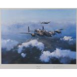 Robert Taylor (1951- ) - Lancasters, reproduction printed in colour, signed by Leonard Cheshire,