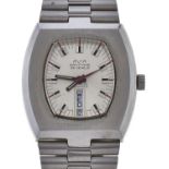 An Avia stainless steel self winding tonneau wristwatch, Daytime, with vertical day and date at 6,