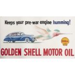 Shell Poster.  Keep Your Pre-War Engine Humming! Golden Shell Motor Oil, 2472 lower right, 82.5 x