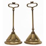 A pair of Victorian  brass doorstops, c1870, iron weighted, 28cm h Good condition