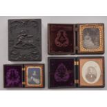 Four Littlefield, Parsons & Co and other thermoplastic union cases, c1860-70, 12.5 x 10cm and