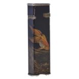 A Dunhill Namiki lacquer tallboy lighter, c1930, decorated with carp, marked DUNHILL MADE IN ENGLAND